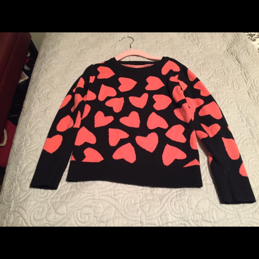 Black and orange heart sweater size 6